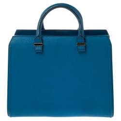 Pre Owned Victoria Beckham Blue Leather Victoria Tote 