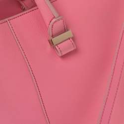 Pre Owned Victoria Beckham Candy Pink Leather Quincy Tote