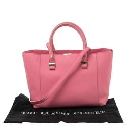 Pre Owned Victoria Beckham Candy Pink Leather Quincy Tote