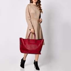 Pre Owned Victoria Beckham Red Leather Quincy Tote