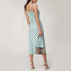 Pre Owned Victoria Beckham Brown/Black Leopard Print Calf Hair and Leather Mini Shoulder Bag