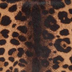 Pre Owned Victoria Beckham Brown/Black Leopard Print Calf Hair and Leather Mini Shoulder Bag