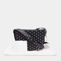 Pre Owned Victoria Beckham Black Polka Dots PVC Baby Half Moon Shoulder Bag