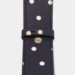 Pre Owned Victoria Beckham Black Polka Dots PVC Baby Half Moon Shoulder Bag