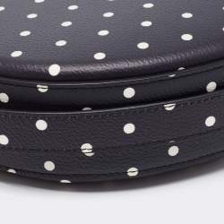 Pre Owned Victoria Beckham Black Polka Dots PVC Baby Half Moon Shoulder Bag