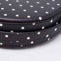 Pre Owned Victoria Beckham Black Polka Dots PVC Baby Half Moon Shoulder Bag