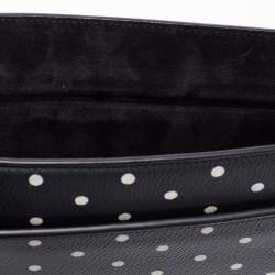 Pre Owned Victoria Beckham Black Polka Dots PVC Baby Half Moon Shoulder Bag