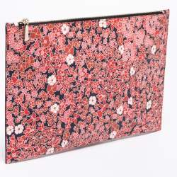 Pre Owned Victoria Beckham Multicolor Coated Canvas Large Floral Print Clutch