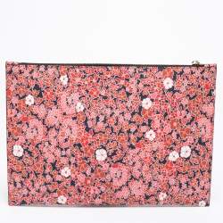 Pre Owned Victoria Beckham Multicolor Coated Canvas Large Floral Print Clutch