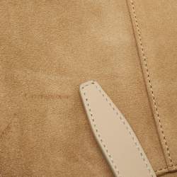 Pre Owned Victoria Beckham Beige Suede Flap Shoulder Bag