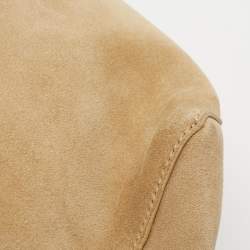 Pre Owned Victoria Beckham Beige Suede Flap Shoulder Bag