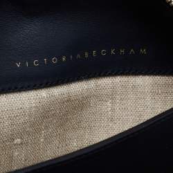 Pre Owned Victoria Beckham Light Beige/Blue Leather Clutch