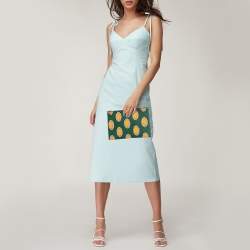 Pre Owned Victoria Beckham Multicolour Printed Leather Small Zip Pouch