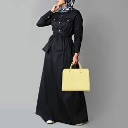 Pre Owned Victoria Beckham Yellow Leather Victoria Tote