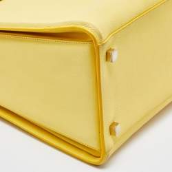 Pre Owned Victoria Beckham Yellow Leather Victoria Tote