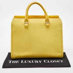 Pre Owned Victoria Beckham Yellow Leather Victoria Tote