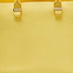 Pre Owned Victoria Beckham Yellow Leather Victoria Tote