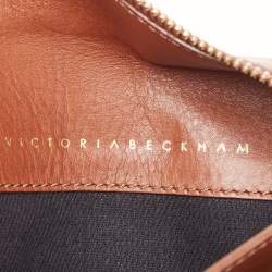 Victoria Beckham Tan/Acid Yellow Leather Small Zip Pouch