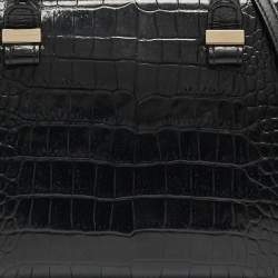 Pre Owned Victoria Beckham Black Croc Embossed Leather Tote
