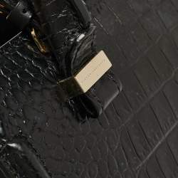 Pre Owned Victoria Beckham Black Croc Embossed Leather Tote
