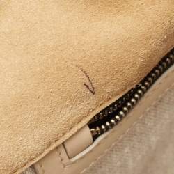 Pre Owned Victoria Beckham Beige Suede Flap Shoulder Bag