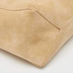 Pre Owned Victoria Beckham Beige Suede Flap Shoulder Bag