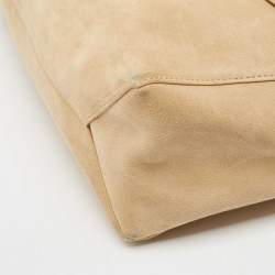 Pre Owned Victoria Beckham Beige Suede Flap Shoulder Bag