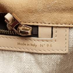 Pre Owned Victoria Beckham Beige Suede Flap Shoulder Bag