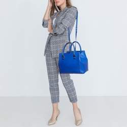 Pre Owned Victoria Beckham Blue Leather Quincy Tote