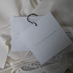 Pre Owned Victoria Victoria Beckham Off White Silk Embroidered Bow Camisole S