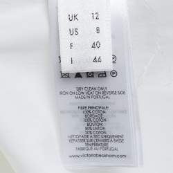 Pre Owned Victoria Victoria Beckham White Cotton Poplin Shirt Dress M  