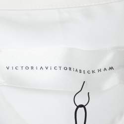 Pre Owned Victoria Victoria Beckham White Cotton Poplin Shirt Dress M  