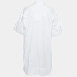 Pre Owned Victoria Victoria Beckham White Cotton Poplin Shirt Dress M  