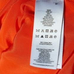 Pre Owned Victoria Victoria Beckham Orange Silk Elastic Waist Detail Mini Dress M