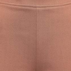 Pre Owned Victoria Victoria Beckham Brown Stretch Knit Flared Trousers M