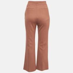Pre Owned Victoria Victoria Beckham Brown Stretch Knit Flared Trousers M