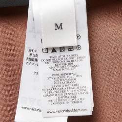 Pre Owned Victoria Victoria Beckham Brown Stretch Knit Flared Trousers M