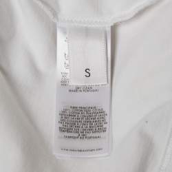 Pre Owned Victoria Victoria Beckham White Smile Textured Print Cotton T-Shirt S