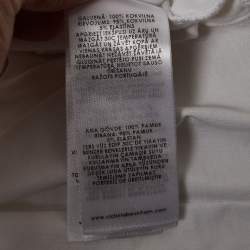Pre Owned Victoria Victoria Beckham White Smile Textured Print Cotton T-Shirt S