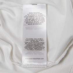 Pre Owned Victoria Victoria Beckham White Smile Textured Print Cotton T-Shirt S