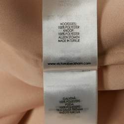 Victoria Victoria Beckham Orange Button Front Tie-Up Waist Short Dress M