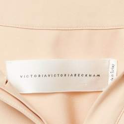 Victoria Victoria Beckham Orange Button Front Tie-Up Waist Short Dress M