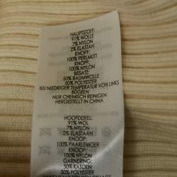 Pre Owned Victoria Victoria Beckham Cream Rib Knit Buttons Detail Turtleneck Sweater S