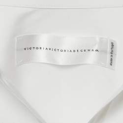 Pre Owned Victoria Victoria Beckham White Cotton Poplin Shirt Dress M  