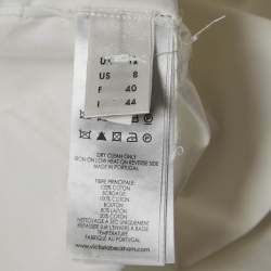 Pre Owned Victoria Victoria Beckham White Cotton Poplin Shirt Dress M  