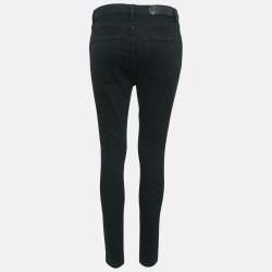 Pre Owned Victoria Victoria Beckham Black Faded Denim Skinny Jeans M Waist 28"