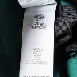 Pre Owned Victoria Victoria Beckham Green Satin Zip-Up Jacket M