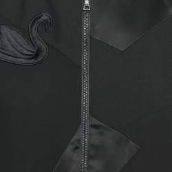 Pre Owned Victoria Victoria Beckham Black Wool Swan Applique Zip-Up Jacket M