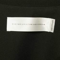Pre Owned Victoria Victoria Beckham Black Wool Swan Applique Zip-Up Jacket M