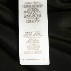 Pre Owned Victoria Victoria Beckham Black Wool Swan Applique Zip-Up Jacket M